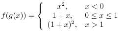 $f(x) = 1- x \geq1$
