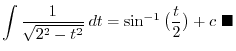 $\displaystyle{6. \ \int \tan{x} dx = \log{\vert\sec{x}\vert} + c} = -\log\vert\cos{x}\vert + c$