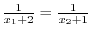 $x_{1}^3 + 1 = x_{2}^3 + 1$