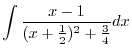 $\displaystyle \frac{3x}{(x^2+1)^3} = \frac{Ax+B}{x^2+1} + \frac{Cx+D}{(x^2+1)^{2}} +\frac{Ex+F}{(x^2+1)^{3}}\ensuremath{\ \blacksquare}$