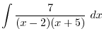 $\displaystyle \frac{A}{(x - a)^{n}}, \ \ \frac{Bx+C}{\{(x-a)^{2}+b^{2}\}^{n}} $