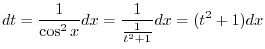 $dx = dt, x = t - \frac{1}{2}$