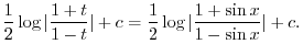 $t = \cos{x}$