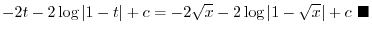 $\displaystyle \int \frac{dt}{1-t^2} = \int \frac{1}{(1+t)(1-t)}dt.$