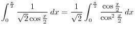 $\displaystyle \frac{1}{2}\int_1^2 \frac{2x-2}{x^2 - 2x+4}\:dx + \frac{1}{2}\int_1^2 \frac{2}{x^2 - 2x+4}\:dx$