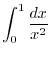 $\displaystyle \lim_{\varepsilon \to 0+}\int_{\varepsilon}^{1}\frac{1}{x}dx = \l...
...arepsilon}^{1} = \log{1} - \lim_{\varepsilon \to 0+}\log{\vert\varepsilon\vert}$