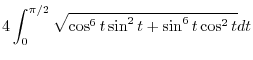 $\displaystyle \tan^{-1}{1} - \frac{1}{4} = \frac{\pi}{4} - \frac{1}{4} = \frac{\pi -1}{4}.$