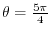 $\displaystyle \cos{\frac{5\pi}{4}} = -\frac{\sqrt{2}}{2}\ensuremath{\ \blacksquare}$