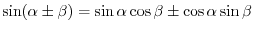 $\displaystyle{\cos^2{\alpha} + \sin^2{\alpha} = 1}$