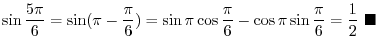 $\sin{\frac{5\pi}{6}}$