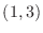 $(1,3)$
