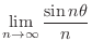 $\displaystyle{\lim_{n \rightarrow \infty}\frac{\sin{n\theta}}{n}}$