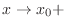 $x \rightarrow x_{0} +$