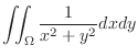 $\displaystyle \iint_{\Omega} \frac{1}{x^2 + y^2} dxdy$