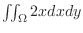 $\iint_{\Omega}2xdxdy$