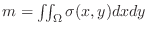 $m = \iint_{\Omega}\sigma(x,y)dxdy $