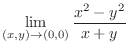 $\displaystyle{\lim_{(x,y) \to (0,0)}\frac{x^{2} - y^{2}}{x + y}}$