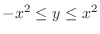$-x^2 \leq y \leq x^2$