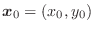 $\boldsymbol{x}_{0} = (x_{0},y_{0})$