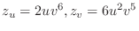 $\displaystyle{z_{u} = 2uv^{6}, z_{v} = 6u^{2}v^{5}}$