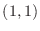 $(1,1)$