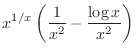 $\displaystyle{x^{1/x}\left(\frac{1}{x^2} - \frac{\log{x}}{x^2}\right)}$