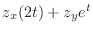 $\displaystyle{z_{x}(2t) + z_{y}e^{t}}$