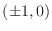 $(\pm 1,0)$