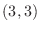$(3,3)$
