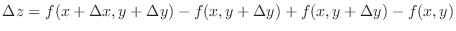 $\displaystyle \Delta z = f(x+\Delta x, y + \Delta y) - f(x,y+\Delta y) + f(x,y+\Delta y) - f(x,y)$