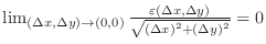 $\lim_{(\Delta x, \Delta y) \rightarrow (0,0)}\frac{\varepsilon(\Delta x, \Delta y)}{\sqrt{(\Delta x)^2 + (\Delta y)^2}} = 0$