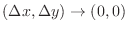 $(\Delta x, \Delta y) \to (0,0)$