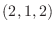 $(2,1,2)$