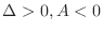 $\Delta > 0, A < 0$