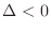 $\Delta < 0$