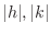 $\vert h\vert,\vert k\vert$