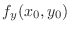 $\displaystyle f_{y}(x_{0},y_{0})$