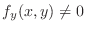 $f_{y}(x,y) \neq 0$