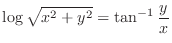$\displaystyle{\log{\sqrt{x^2 + y^2}} = \tan^{-1}{\frac{y}{x}}}$