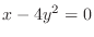 $x - 4y^2 = 0$