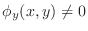 $\phi_{y}(x,y) \neq 0$