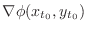 $\nabla \phi(x_{t_0},y_{t_0})$