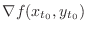 $\nabla f(x_{t_0},y_{t_0})$