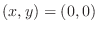 $(x,y) = (0,0)$
