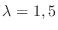 $\lambda = 1, 5$