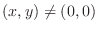 $(x,y) \neq (0,0)$