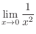 $\displaystyle{\lim_{x \rightarrow 0}\frac{1}{x^{2}}}$