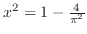 $x^2 = 1 - \frac{4}{\pi^2}$