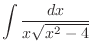 $\displaystyle{\int \frac{dx}{x\sqrt{x^2 - 4}}}$
