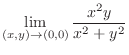$\displaystyle \lim_{(x,y) \rightarrow (0,0)}\frac{x^{2}y}{x^2 + y^2}$